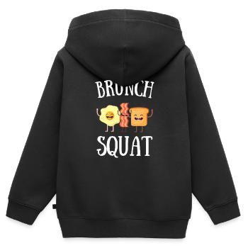 Babes Who Brunch Squat - Sweat Premium à capuche zippé enfant bio - noir - Dos - AI Model Kid Male (0cm)