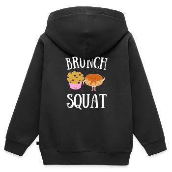 Babes Who Brunch Squat - Sweat Premium à capuche zippé enfant bio - noir - Dos - AI Model Kid Male (0cm)