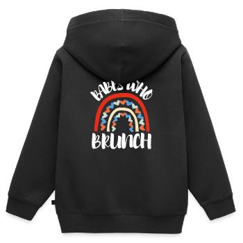 Babes Who Brunch Squat - Sweat Premium à capuche zippé enfant bio - noir - Dos - AI Model Kid Male (0cm)