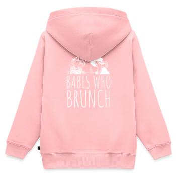 Babes Who Brunch Squat - Kids Premium Organic Zip-up Hoodie - rose - Back - AI Model Kid Female (0cm)