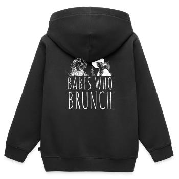 Babes Who Brunch Squat - Sweat Premium à capuche zippé enfant bio - noir - Dos - AI Model Kid Male (0cm)