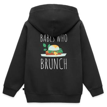 Babes Who Brunch Squat - Sweat Premium à capuche zippé enfant bio - noir - Dos - AI Model Kid Male (0cm)