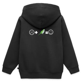 Blue Quaker Parrot Mom - Kinder Premium Organic Zip Hoodie - Schwarz - Hinten - AI Model Kid Male (0cm)