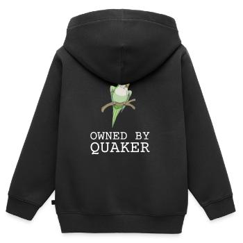 Blue Quaker Parrot Mom - Kinder Premium Organic Zip Hoodie - Schwarz - Hinten - AI Model Kid Male (0cm)