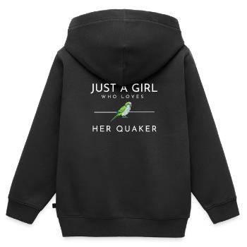 Blue Quaker Parrot Mom - Kinder Premium Organic Zip Hoodie - Schwarz - Hinten - AI Model Kid Male (0cm)