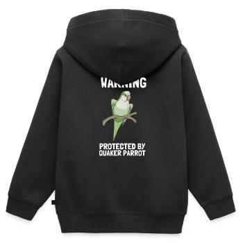 Blue Quaker Parrot Mom - Kinder Premium Organic Zip Hoodie - Schwarz - Hinten - AI Model Kid Male (0cm)