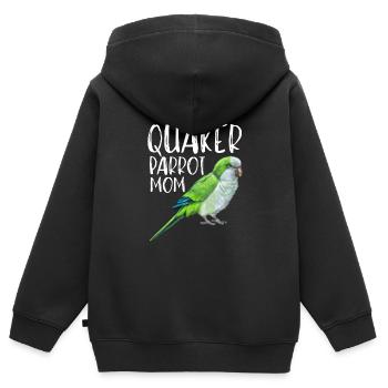 Blue Quaker Parrot Mom - Kinder Premium Organic Zip Hoodie - Schwarz - Hinten - AI Model Kid Male (0cm)