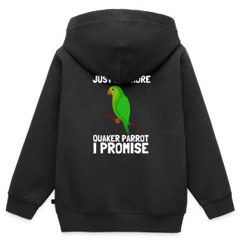 Blue Quaker Parrot Mom - Kinder Premium Organic Zip Hoodie - Schwarz - Hinten - AI Model Kid Male (0cm)