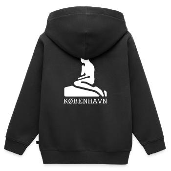 Kobenhavn Denmark Danish Kobenhaven Mermaid - Kinder Premium Organic Zip Hoodie - Schwarz - Hinten - AI Model Kid Male (0cm)
