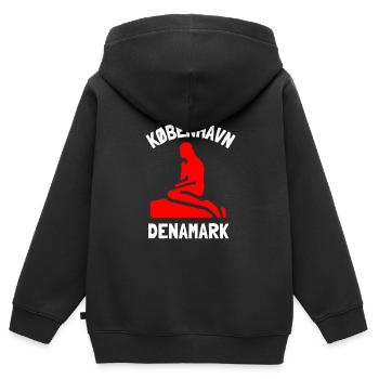 Kobenhavn Denmark Danish Kobenhaven Mermaid - Kinder Premium Organic Zip Hoodie - Schwarz - Hinten - AI Model Kid Male (0cm)