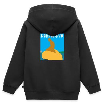 Kobenhavn Denmark Danish Kobenhaven Mermaid - Kinder Premium Organic Zip Hoodie - Schwarz - Hinten - AI Model Kid Male (0cm)