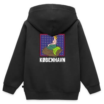 Kobenhavn Denmark Danish Kobenhaven Mermaid - Kinder Premium Organic Zip Hoodie - Schwarz - Hinten - AI Model Kid Male (0cm)