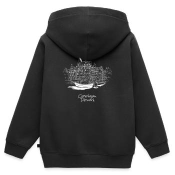 Kobenhavn Denmark Danish Kobenhaven Mermaid - Kinder Premium Organic Zip Hoodie - Schwarz - Hinten - AI Model Kid Male (0cm)