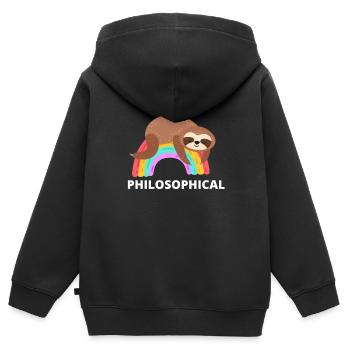Philosophical Debate Feeling Philoslothical - Kids Premium Organic Zip-up Hoodie - black - Back - AI Model Kid Male (0cm)