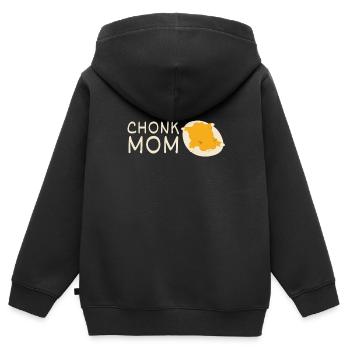 Chonk Cat Obésité - Sweat Premium à capuche zippé enfant bio - noir - Dos - AI Model Kid Male (0cm)