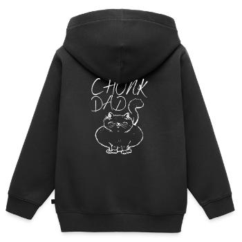 Chonk Cat Obésité - Sweat Premium à capuche zippé enfant bio - noir - Dos - AI Model Kid Male (0cm)
