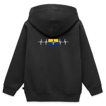 Royaume-Uni Durham Flag - Sweat Premium à capuche zippé enfant bio - noir - Dos - AI Model Kid Male (0cm)
