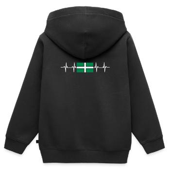 Royaume-Uni Devon Flag - Sweat Premium à capuche zippé enfant bio - noir - Dos - AI Model Kid Male (0cm)