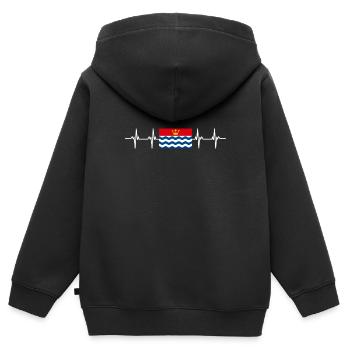 Royaume-Uni Drapeau du Grand Londres - Sweat Premium à capuche zippé enfant bio - noir - Dos - AI Model Kid Male (0cm)