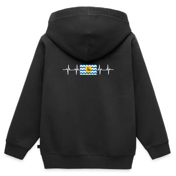 Royaume-Uni Hertfordshire Flag - Sweat Premium à capuche zippé enfant bio - noir - Dos - AI Model Kid Male (0cm)