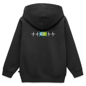 Royaume-Uni Cumbria Flag - Sweat Premium à capuche zippé enfant bio - noir - Dos - AI Model Kid Male (0cm)