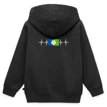 Circonscription du Yorkshire du Royaume-Uni Est Drapeau - Sweat Premium à capuche zippé enfant bio - noir - Dos - AI Model Kid Male (0cm)