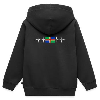United Kingdom Lincolnshire Flag - Kinder Premium Organic Zip Hoodie - Schwarz - Hinten - AI Model Kid Male (0cm)