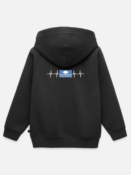 United Kingdom Isle Of Wight Flag - Kids Premium Organic Zip-up Hoodie - black