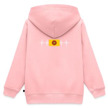 United Kingdom Lancashire Flag - Kinder Premium Organic Zip Hoodie - Rosa - Hinten - AI Model Kid Female (0cm)