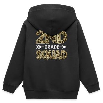 2. Klasse Squad Leopard Lehrergestüt der zweiten Klasse - Kinder Premium Organic Zip Hoodie - Schwarz - Hinten - AI Model Kid Male (0cm)
