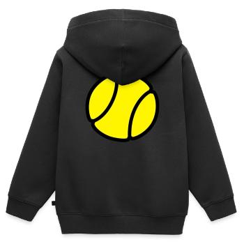 Balle de tennis - Sweat Premium à capuche zippé enfant bio - noir - Dos - AI Model Kid Male (0cm)