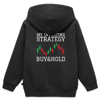 Investment Strategy Buy And Hold - Kinder Premium Organic Zip Hoodie - Schwarz - Hinten - AI Model Kid Male (0cm)