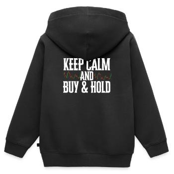 Investment Strategy Buy And Hold - Kinder Premium Organic Zip Hoodie - Schwarz - Hinten - AI Model Kid Male (0cm)