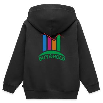 Investment Strategy Buy And Hold - Kinder Premium Organic Zip Hoodie - Schwarz - Hinten - AI Model Kid Male (0cm)