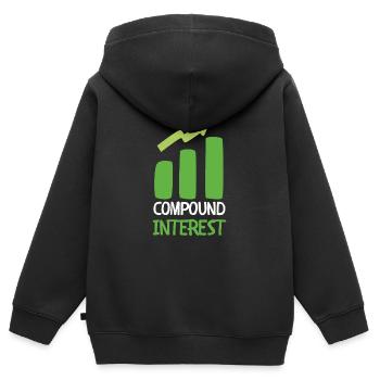 Investment Strategy Buy And Hold - Kinder Premium Organic Zip Hoodie - Schwarz - Hinten - AI Model Kid Male (0cm)