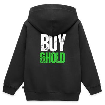 Investment Strategy Buy And Hold - Kinder Premium Organic Zip Hoodie - Schwarz - Hinten - AI Model Kid Male (0cm)