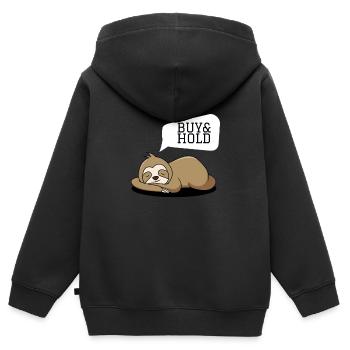 Investment Strategy Buy And Hold - Kinder Premium Organic Zip Hoodie - Schwarz - Hinten - AI Model Kid Male (0cm)