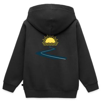 DER WEG IST DAS ZIEL - Kinder Premium Organic Zip Hoodie - Schwarz - Hinten - AI Model Kid Male (0cm)