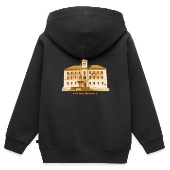 Bad Reichenhall Rathaus Oberbayern Heilbad Salz - Sweat Premium à capuche zippé enfant bio - noir - Dos - AI Model Kid Male (0cm)