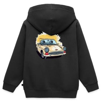 French yellow convertible - Kids Premium Organic Zip-up Hoodie - black - Back - AI Model Kid Male (0cm)
