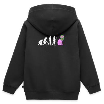 Sphynx Maman Chat Sans Poils Propriétaire de Chat - Sweat Premium à capuche zippé enfant bio - noir - Dos - AI Model Kid Male (0cm)