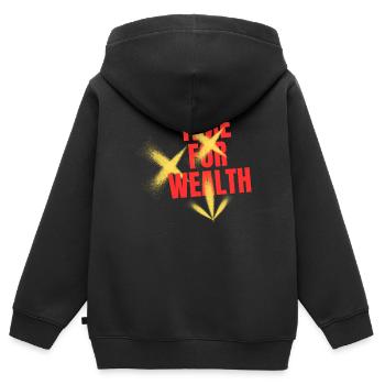 Time for wealth - Kids Premium Organic Zip-up Hoodie - black - Back - AI Model Kid Male (0cm)