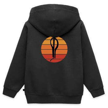 Bouche de Juif Harpe Mâchoire Harpe Basse - Sweat Premium à capuche zippé enfant bio - noir - Dos - AI Model Kid Male (0cm)