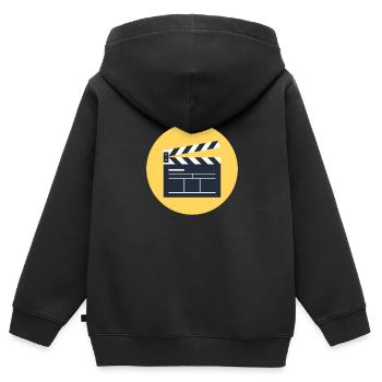Vintage Film Clapper Director Musical Actor - Kinder Premium Organic Zip Hoodie - Schwarz - Hinten - AI Model Kid Male (0cm)