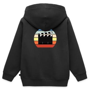Vintage Film Clapper Director Musical Actor - Kinder Premium Organic Zip Hoodie - Schwarz - Hinten - AI Model Kid Male (0cm)