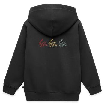 Vintage Film Clapper Director Musical Actor - Kinder Premium Organic Zip Hoodie - Schwarz - Hinten - AI Model Kid Male (0cm)