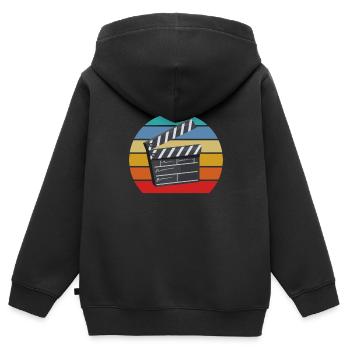 Vintage Film Clapper Director Musical Actor - Kinder Premium Organic Zip Hoodie - Schwarz - Hinten - AI Model Kid Male (0cm)