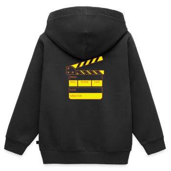 Vintage Film Clapper Director Musical Actor - Kinder Premium Organic Zip Hoodie - Schwarz - Hinten - AI Model Kid Male (0cm)