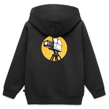 Vintage Film Clapper Director Musical Actor - Kinder Premium Organic Zip Hoodie - Schwarz - Hinten - AI Model Kid Male (0cm)