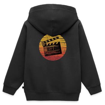 Vintage Film Clapper Director Musical Actor - Kinder Premium Organic Zip Hoodie - Schwarz - Hinten - AI Model Kid Male (0cm)